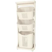 Pojemniki na zabawki - Pojemnik na zabawki kosz na ubrania organizer potrójny jeżdżący - miniaturka - grafika 1