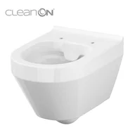 Miski WC - Cersanit Crea Zestaw Toaleta WC podwieszana 52x35,5 cm owalna CleanOn z deską sedesową wolnoopadającą Slim, biała EcoBox S701-212-ECO - miniaturka - grafika 1