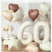 Balony i akcesoria - BALONY BOHO NA 60 URODZINY GWIAZDKA SERCE CYFRA SERDUSZKO SZEŚĆDZIESIĄTKA - miniaturka - grafika 1