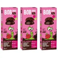 Ciastka - Bob Snail Przekąska jabłkowo-malinowa w ciemnej czekoladzie Zestaw 3 x 30 g - miniaturka - grafika 1