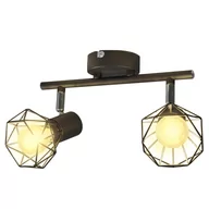 Lampy sufitowe - vidaXL Reflektor sufitowy w industrialnym stylu z 2 żarówkami LED - miniaturka - grafika 1