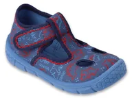 Buty dla chłopców - Kapcie dziecięce chłopięce domowe na rzepy granatowe Befado 630P016-25 - miniaturka - grafika 1