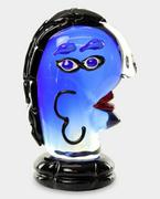 Figurki dekoracyjne - Figura Szklana w Stylu Murano Mężczyzna o Niebieskim Obliczu - miniaturka - grafika 1