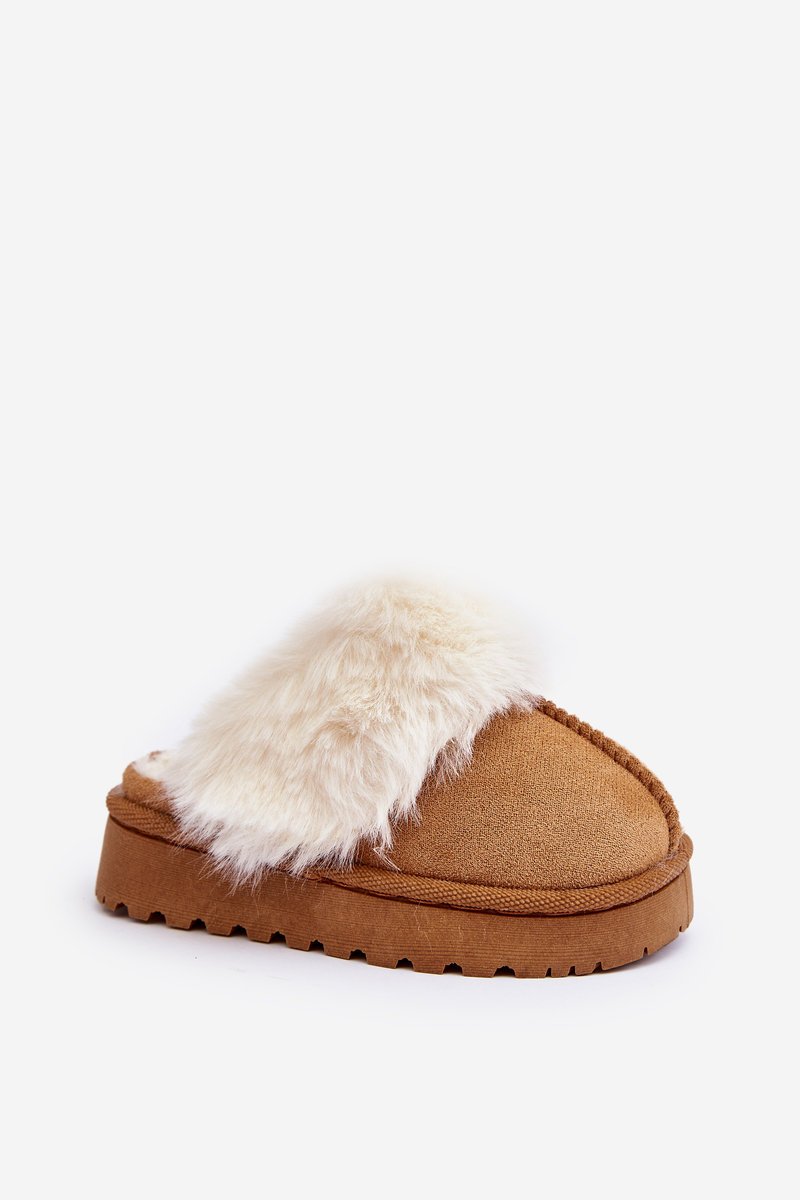 Kapcie Dziecięce Z Futerkiem Camel Birasta-26