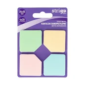 Gadżety  do biura - Karteczki samoprzylepne kolorowe do zaznaczania Strigo Ścięte kwadraty 80 kartek - miniaturka - grafika 1