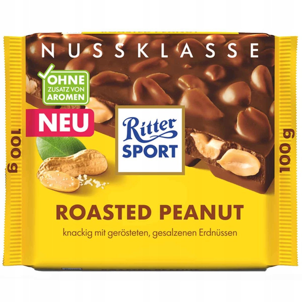 Ritter Sport Roasted Peanut Mleczna Czekolada z Orzechem Ziemnym z Niemiec