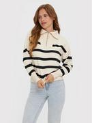 Swetry damskie - Vero Moda Sweter Saba 10269246 Beżowy Regular Fit - miniaturka - grafika 1