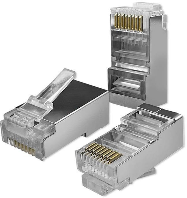 Wtyk QOLTEC złącze modularne RJ45 CAT6 FTP Pozłacane styki 10 sztuk 54557