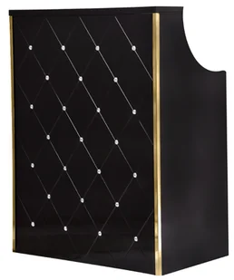 Recepcja fryzjerska lakierowana Diamond 80 cm kosmetyczna do salonu gabinetu SPA czarny - Lady recepcyjne - miniaturka - grafika 1