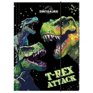 Teczki i skoroszyty - Teczka tekturowa z gumką A4 DERFORM T-REX ATTACK DINOZAURY - miniaturka - grafika 1
