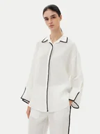 Koszule damskie - ICONA Koszula RP5LE003 Biały Relaxed Fit - miniaturka - grafika 1