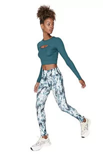 Trendyol Damskie legginsy sportowe z wysokim stanem Skinny Fit Full Size, ZIELONY, X-Small - Legginsy - miniaturka - grafika 1