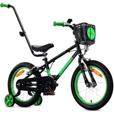 Rower dziecięcy SUN BABY Lovel 16 cali Czarno-zielony Wzrost: 100-120 cm Wiek: 4-6 lat
