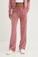 Spodnie damskie - Juicy Couture spodnie dresowe DEL RAY PANT kolor różowy gładkie JCAP180EU - miniaturka - grafika 1