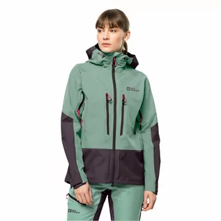 Kurtki damskie - Kurtka damska w góry Jack Wolfskin ALPSPITZE 3L JKT W granite green - S - grafika 1