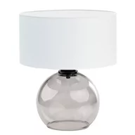 Lampy stojące - Szklana lampka nocna do sypialni LUTON E27, biały - miniaturka - grafika 1