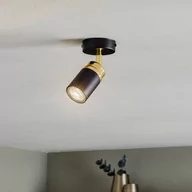 Lampy sufitowe - Spot sufitowy Reno, 1-punktowy, czarny/złoty - miniaturka - grafika 1