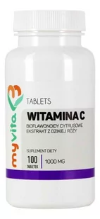 MYVITA Witamina C z ekstraktem dzikiej róży i bioflawonoidami cytrusowymi 100tab - Witaminy i minerały - miniaturka - grafika 1