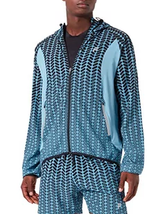 FILA Męska kurtka do biegania RAGA Hooded Running Jacket, Adriatic Blue Fade AOP, XL - Kurtki męskie - miniaturka - grafika 1