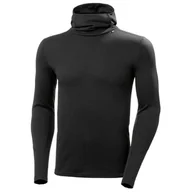 Bluzy sportowe męskie - Helly Hansen Lifa Merino Midweight Hoodie, bluza z kapturem, męska, czarna - miniaturka - grafika 1