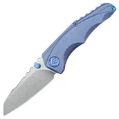 Scyzoryki - KUBEY Steeltle Stonewashed M390 Ostrze Niebieski Tytanowy Framelock KB390C - miniaturka - grafika 1