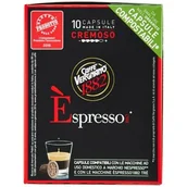 Kawa w kapsułkach i saszetkach - Włoska kawa w kapsułkach, import CAFFE VERGNANO Nespresso Cremoso, 10 kapsułek - miniaturka - grafika 1