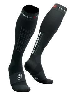 COMPRESSPORT Skarpety kompresyjne narciarskie ALPINE SKI FULL SOCKS black/steel grey - Skarpetki sportowe męskie - miniaturka - grafika 1