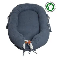 Kokony niemowlęce - Hi Little One - Kokon Gniazdko Dla Noworodka Z Organicznego Oddychającego Bio Muślinu Gots Newborn Nest Iron - miniaturka - grafika 1