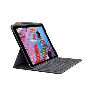 Logitech SLIM FOLIO etui na klawiaturę do iPada 10,2 cala, AZERTY układ francuski - grafitowy czarny - Akcesoria do tabletów i e-booków - miniaturka - grafika 1