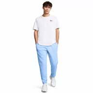 Spodnie sportowe męskie - Męskie spodnie dresowe Under Armour UA Essential Fleece Jogger - niebieskie - UNDER ARMOUR - miniaturka - grafika 1