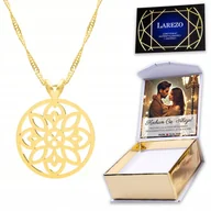 Naszyjniki - Złoty Naszyjnik 925 z Kwiatem Ażurowym Kwiat Kwiatuszek Ażurowy Ażur NADRUK - miniaturka - grafika 1