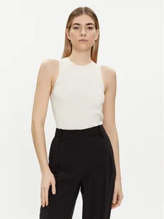 Calvin Klein Top K20K206506 Biały Slim Fit - Koszulki i topy damskie - miniaturka - grafika 1