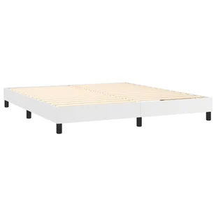 Lumarko Łóżko kontynentalne z materacem i LED, biała ekoskóra 180x200cm - Łóżka - miniaturka - grafika 6