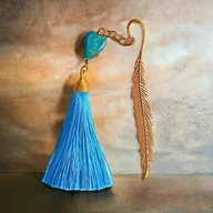 Zakładki do książek - Zakładka PREMIUM : serce : jaspis cesarski : turkus - miniaturka - grafika 1