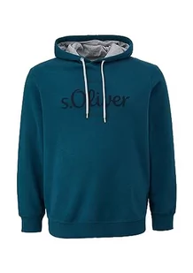 s.Oliver Bluza męska z nadrukiem logo, Niebieski zielony, XXL - Bluzy męskie - miniaturka - grafika 1