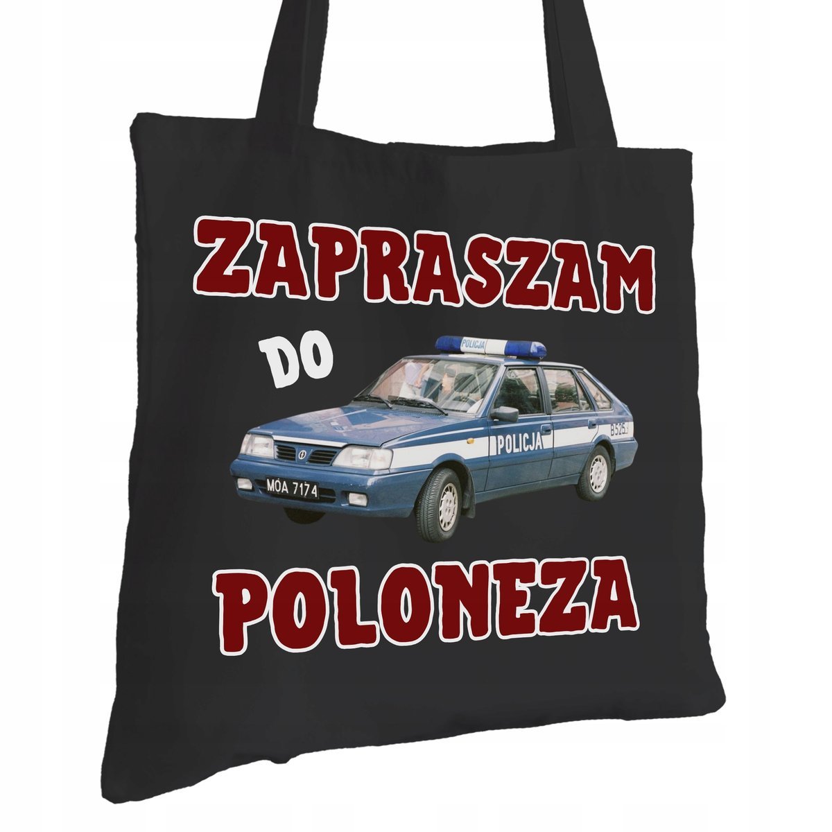 Torba Bawełniana dla Policjanta Czarna Na Prezent ekologiczna Trwały Nadruk