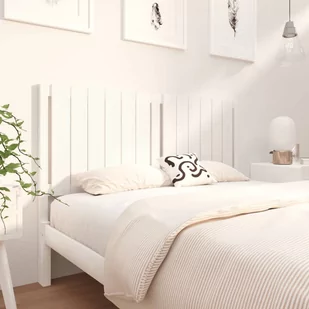 vidaXL Wezgłowie łóżka, białe, 140,5x4x100 cm, lite drewno sosnowe - Inne meble do sypialni - miniaturka - grafika 1