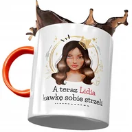 Kubki - Kubek Pomarańczowy Dla Lidii Koleżanki na Prezent z Nadrukiem ze Zdjęciem + Opakowanie na prezent (wzór 04) - miniaturka - grafika 1