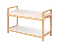 Szafki na buty - Bambusowa ławka z białym siedziskiem Wenko Finja - miniaturka - grafika 1
