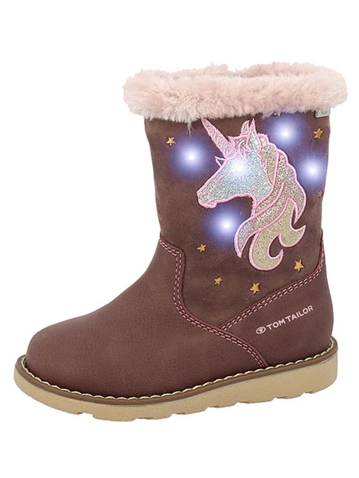 Tom Tailor Botki w kolorze szaroróżowym