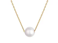 Biżuteria dla dzieci - Złoty naszyjnik 585 z delikatną perełką na prezent modny wzór - miniaturka - grafika 1