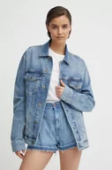 Kurtki damskie - Pepe Jeans kurtka jeansowa BOYFRIEND JACKET damska kolor niebieski przejściowa oversize PL402390RH8 - miniaturka - grafika 1