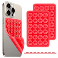 Uchwyty samochodowe do telefonów - SILIKOWNOWA PRZYSSAWKA NA PLECKI DO TELEFONU CZERWO DO LUSTRA MEBLI UCHWYT - miniaturka - grafika 1