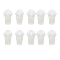 Herbata - 100 sztuk 380 ml Jednorazowe przezroczyste plastikowe kubki z otworem Pokrywki kopuły do herbaty Sok owocowy Mleko Herbata z pokrowcami - miniaturka - grafika 1