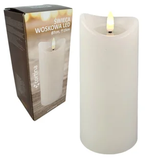 ŚWIECA WOSKOWA LED ŚWIECZKA NA BATERIE OZDOBA Z EFEKTEM PŁOMIENIA 15 CM - Świece - miniaturka - grafika 1