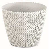 Donice - Doniczka PROSPERPLAST Splofy Eco Wood DSP260W-S449W 8L Biały - miniaturka - grafika 1