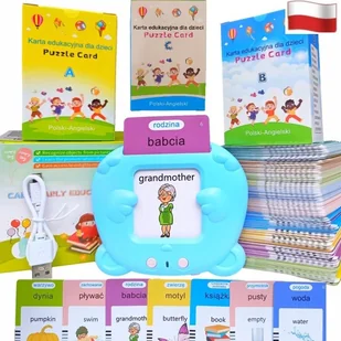 CZYTNIK KART DO NAUKI 1020 SŁOWEK POLSKI ANGIELSKI FISZKI DO ANGIELSKIEGO - Gry planszowe - miniaturka - grafika 1