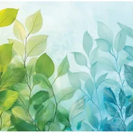 Fototapety - Fototapeta Liście Zielony Niebieski Abstrakcja 350x250 cm Tapeta Do Sypialni Salonu Kuchni Na Flizelinie - miniaturka - grafika 1