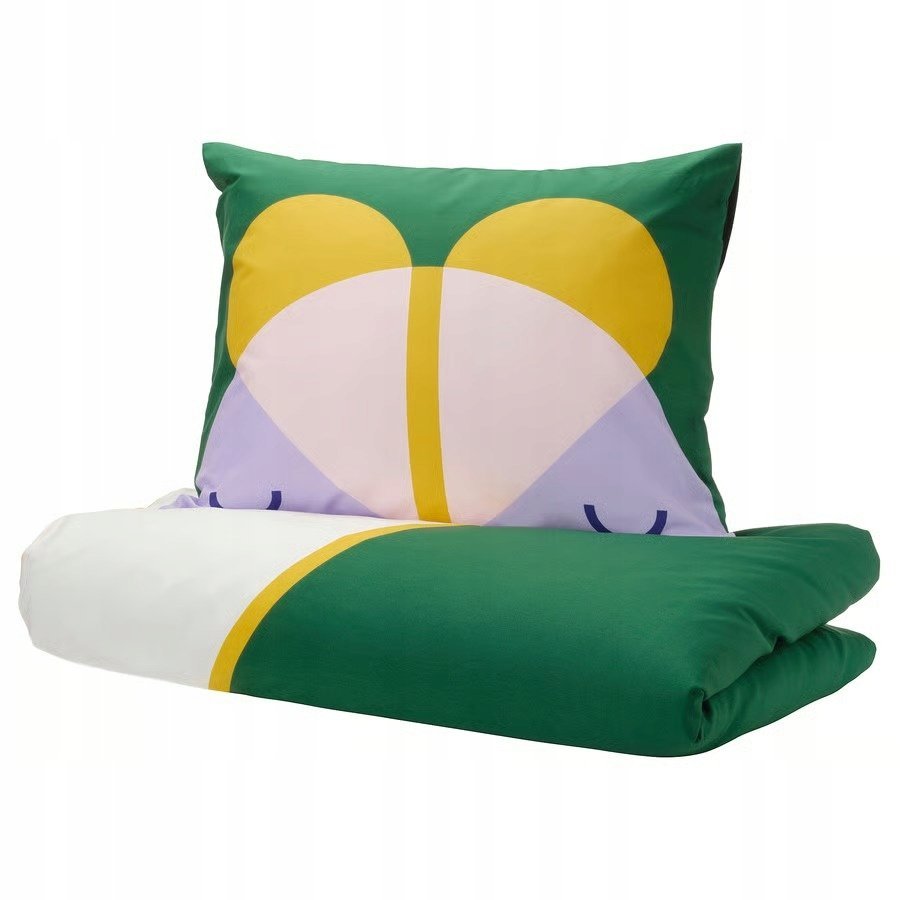 IKEA GREJSIMOJS komplet pościeli, wielobarwny, 150x200/50x60 cm OWAD