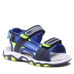 Baleriny - Buty Lumberjack - SANDAL 2 BANDS ROYAL BLUE/ACID GREEN - grafika 1